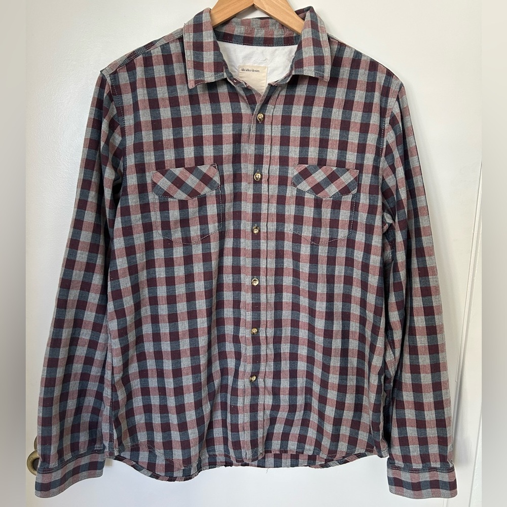 Life/after/denim Lightweight Plaid Flannel Shirt (L)